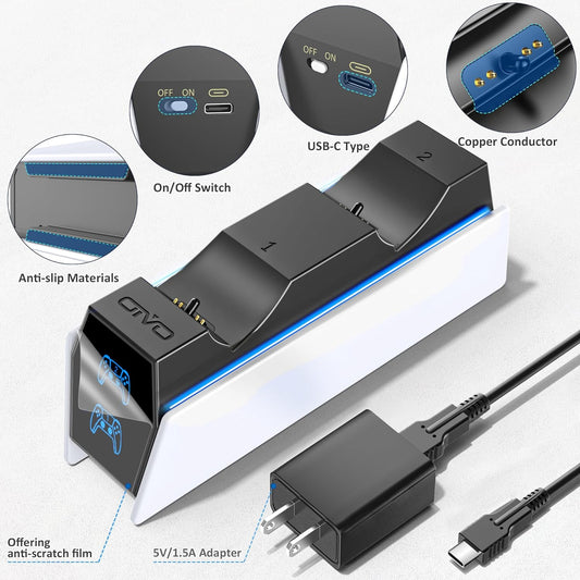 PS5 Controller Charger Compatible with DualSense & Edge Controller