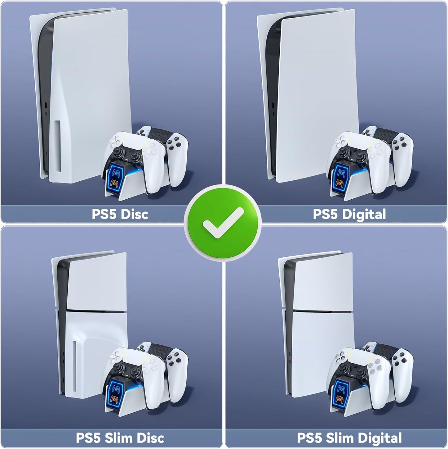 PS5 Controller Charger Compatible with DualSense & Edge Controller