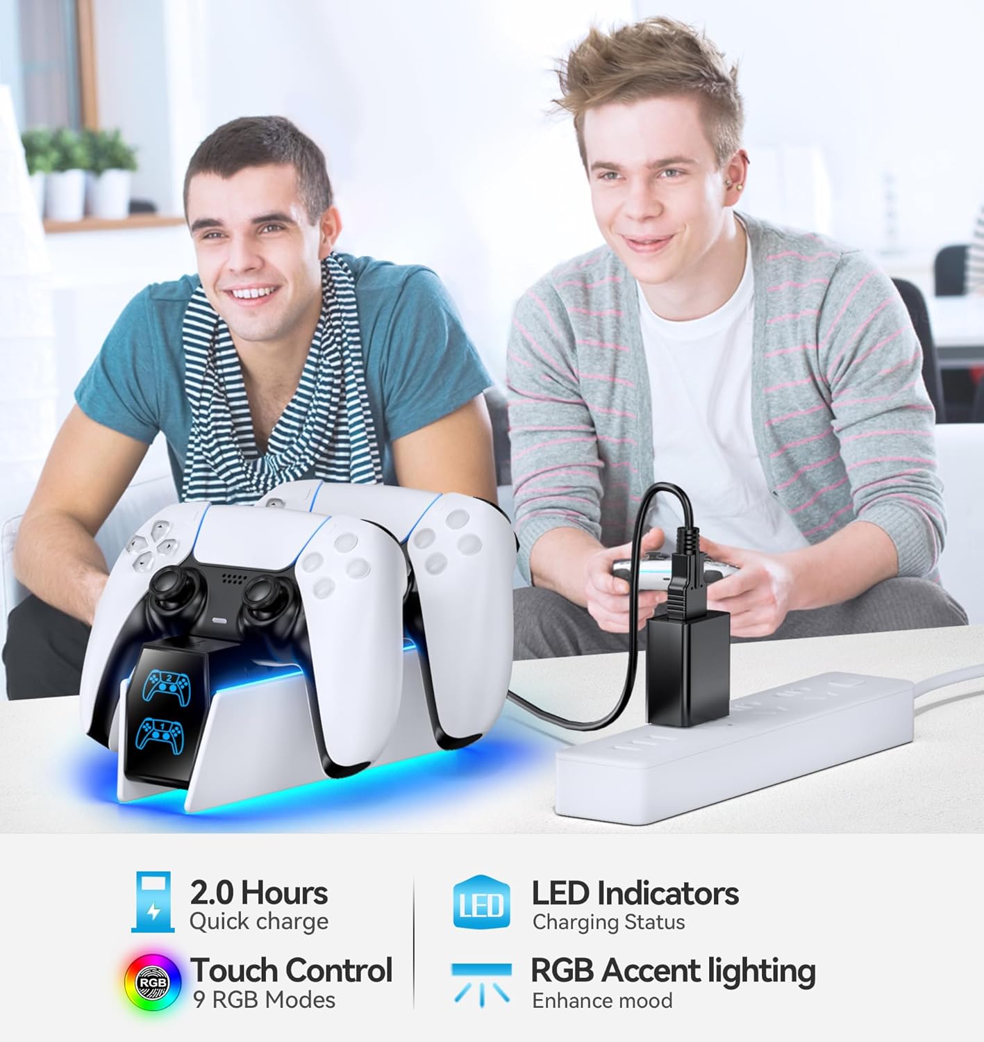 OIVO PS5 Controller Charger with Fast Charging AC Adapter