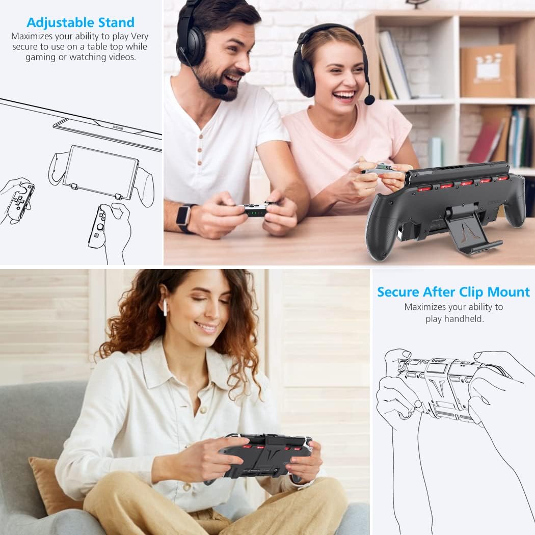 Switch Grip with Upgraded Adjustable Stand for Switch & OLED | OIVO