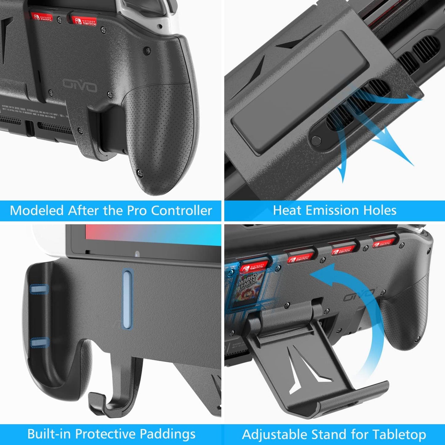 Switch Grip with Upgraded Adjustable Stand for Switch & OLED | OIVO
