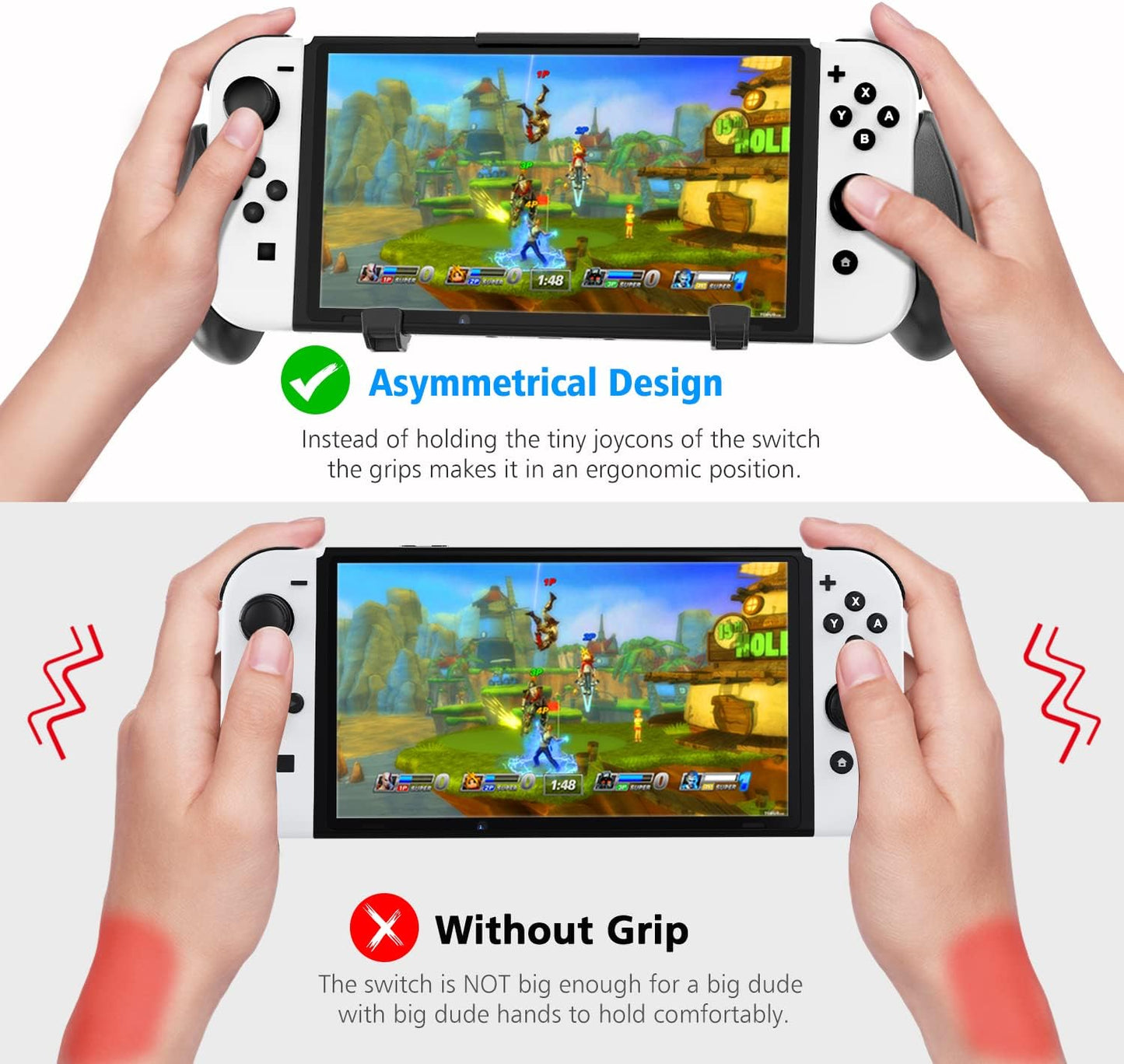 Switch Grip with Upgraded Adjustable Stand for Switch & OLED | OIVO