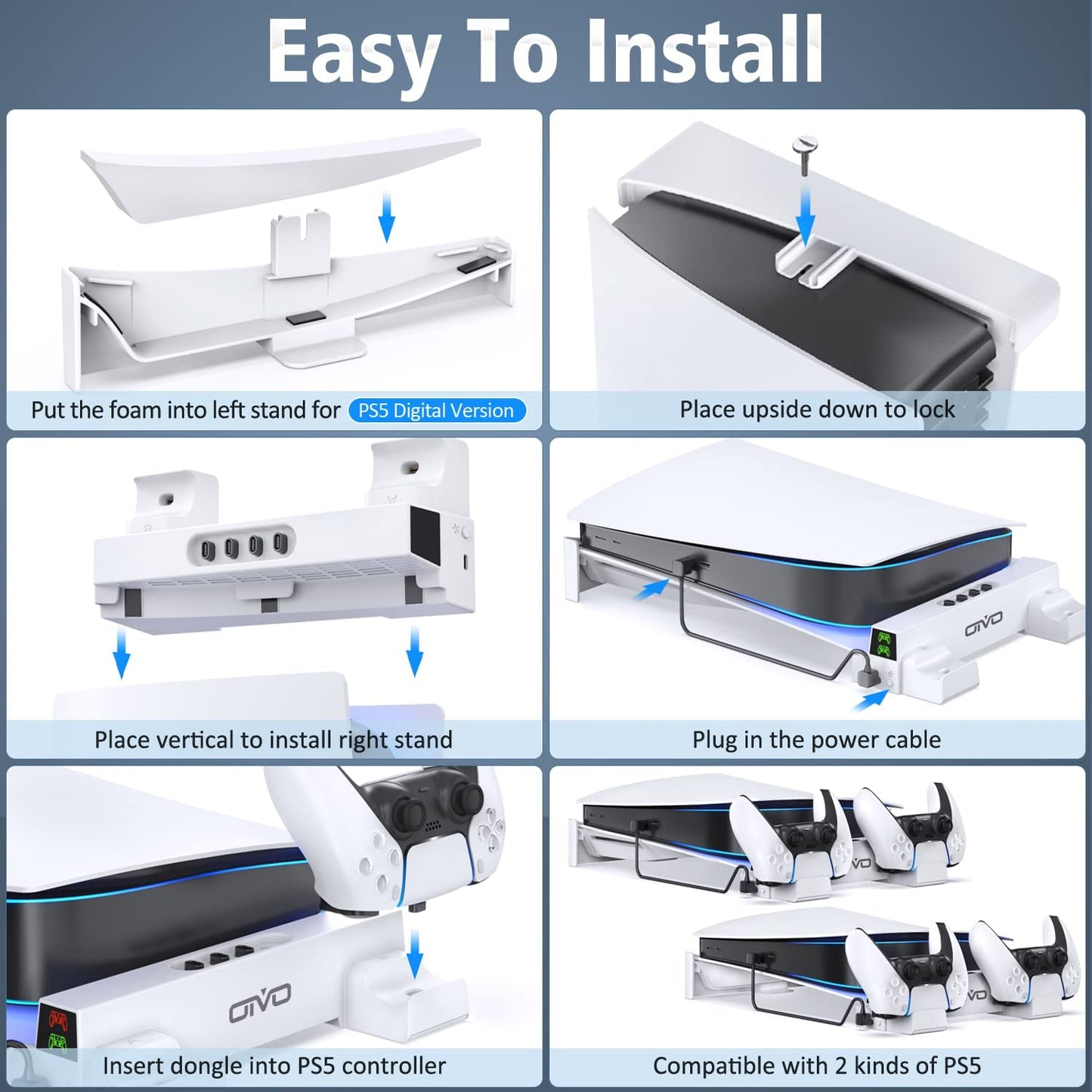 【OIVO】PS5 Stand Horizontal for PS5 Accessories
