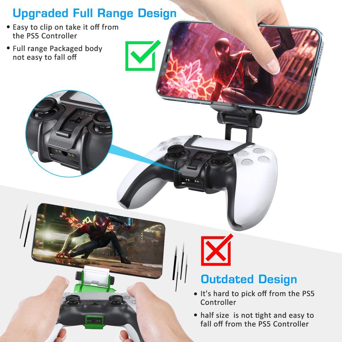OIVO PS5 Controller Phone Remote Play Clip