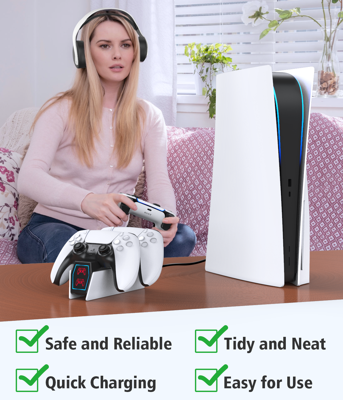 OIVO PS5 Dual Controller Charger Docking Station
