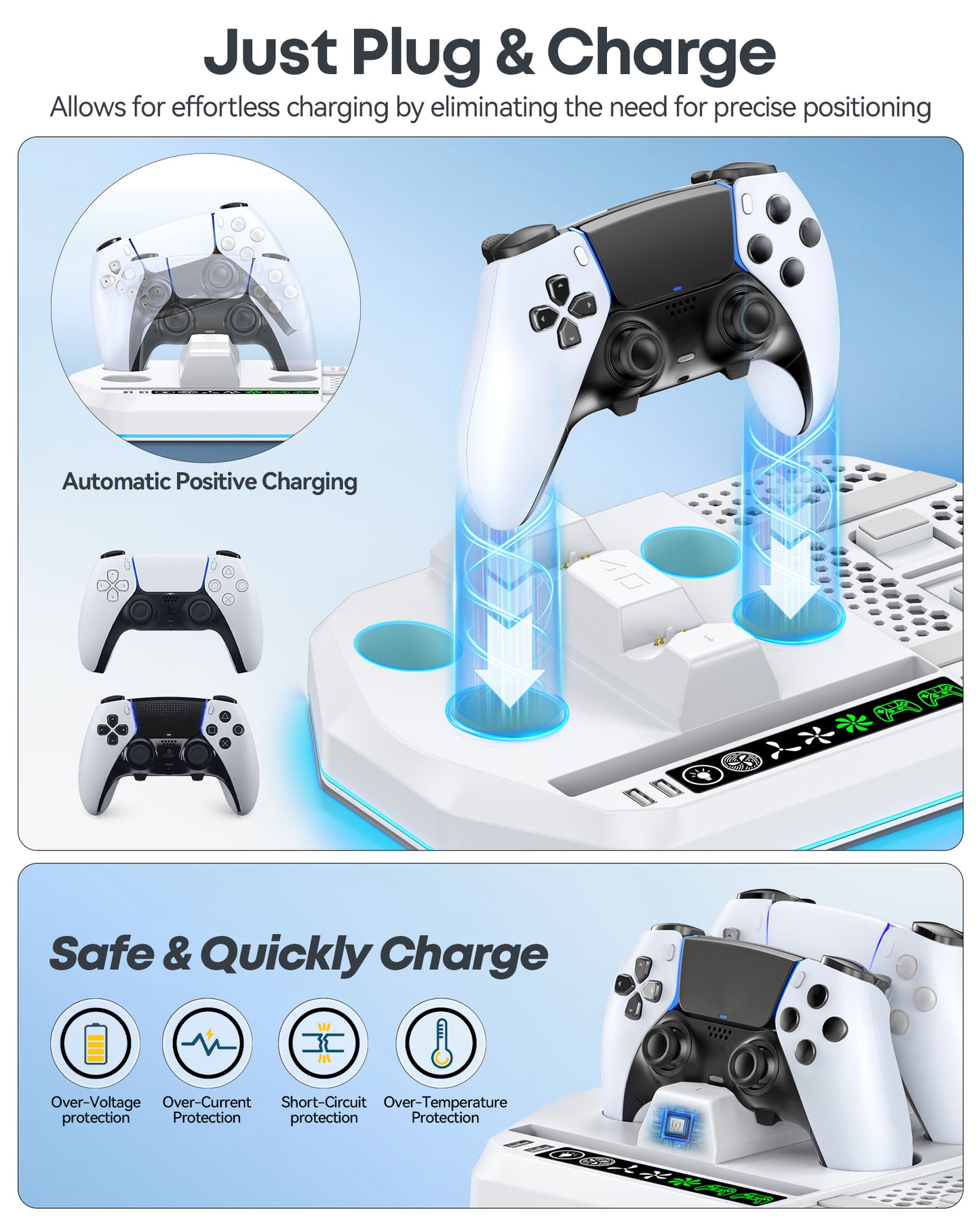 Cooling Station with Controller Charger for PS5/Slim/Pro
