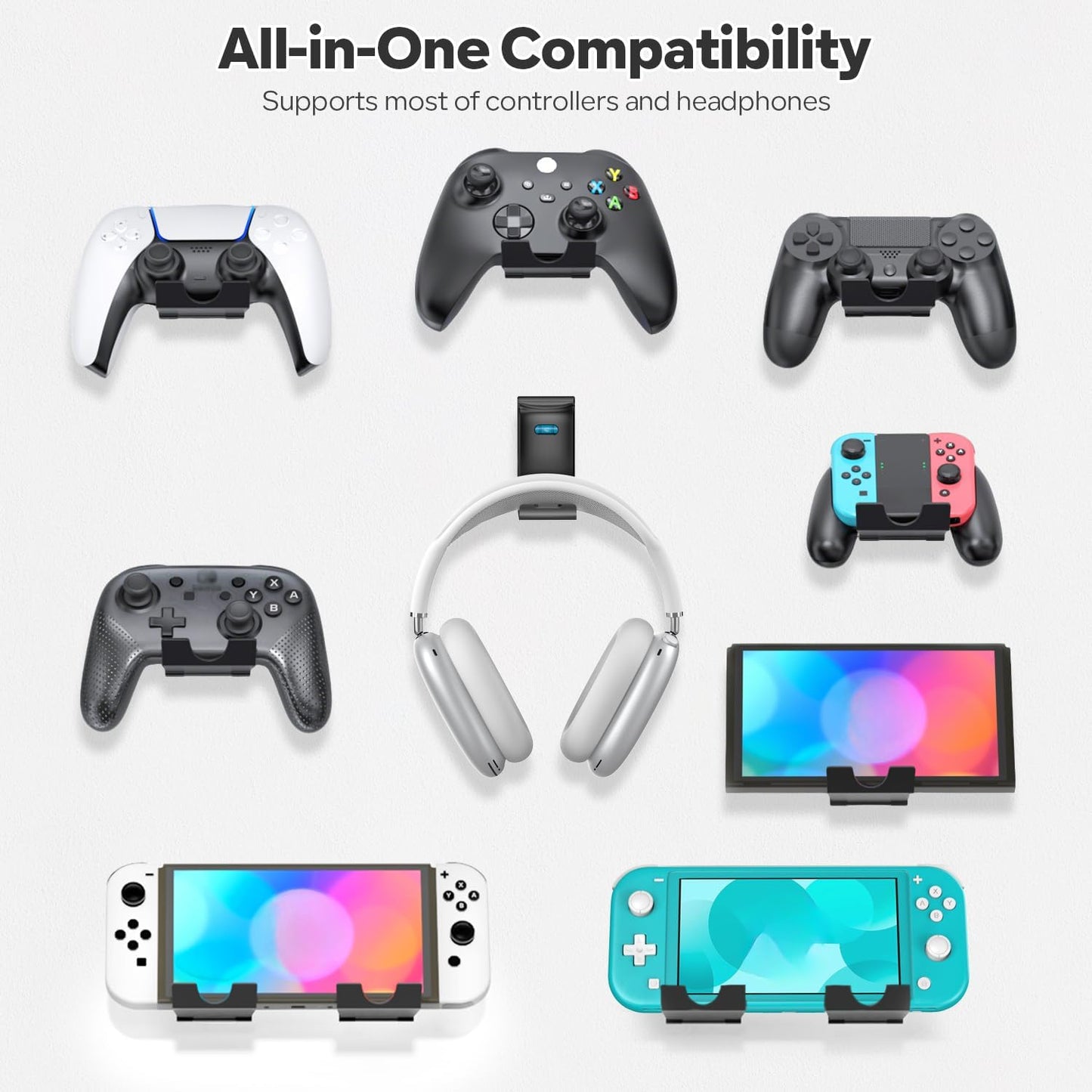 OIVO Controller & Headset Wall Mount Holder Stand