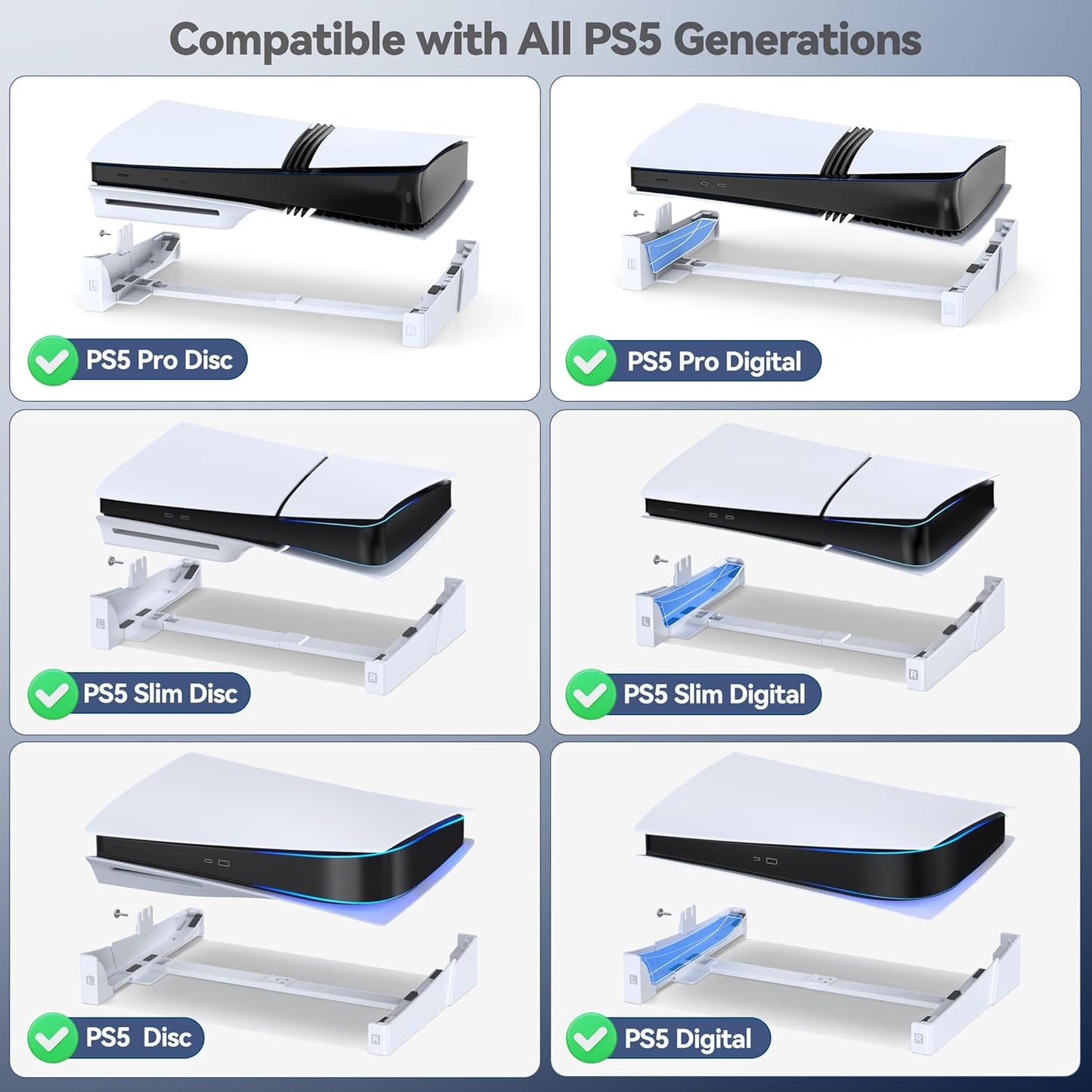 OIVO PS5/Slim/Pro Horizontal Stand for Disc & Digital Console