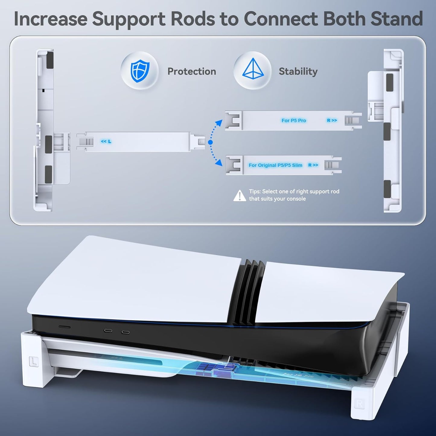 OIVO PS5/Slim/Pro Horizontal Stand for Disc & Digital Console