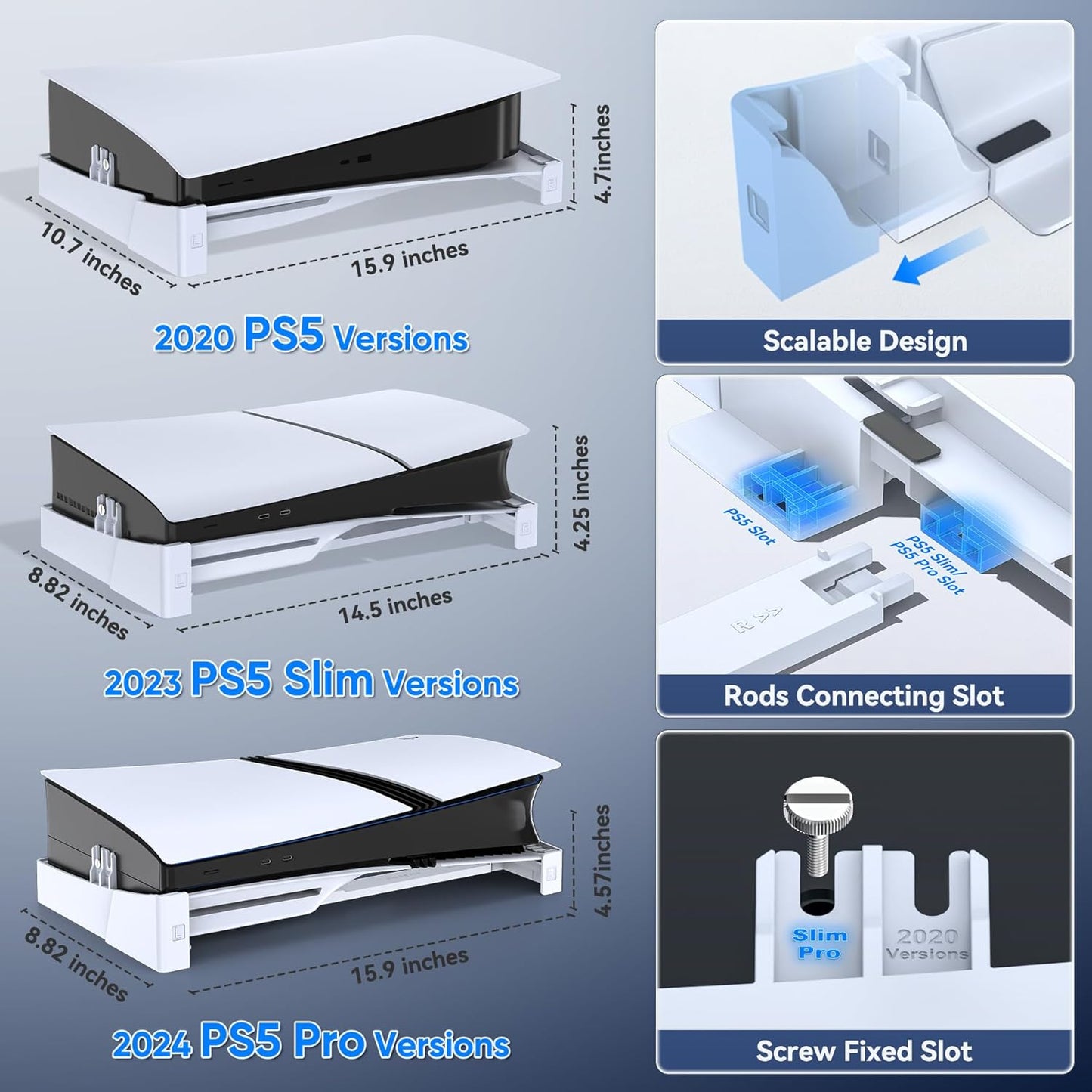 OIVO PS5/Slim/Pro Horizontal Stand for Disc & Digital Console