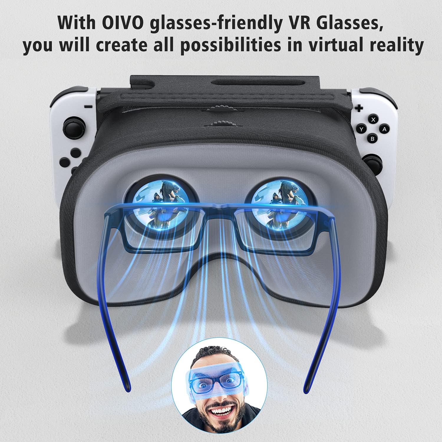 OIVO Switch VR Casque pour Nintendo Switch & Switch OLED, Casque de réalité  virtuelle avec lentille HD pour Nintendo Switch, Lunettes de réalité  virtuelle Switch 3D pour Console Nintendo Switch : 