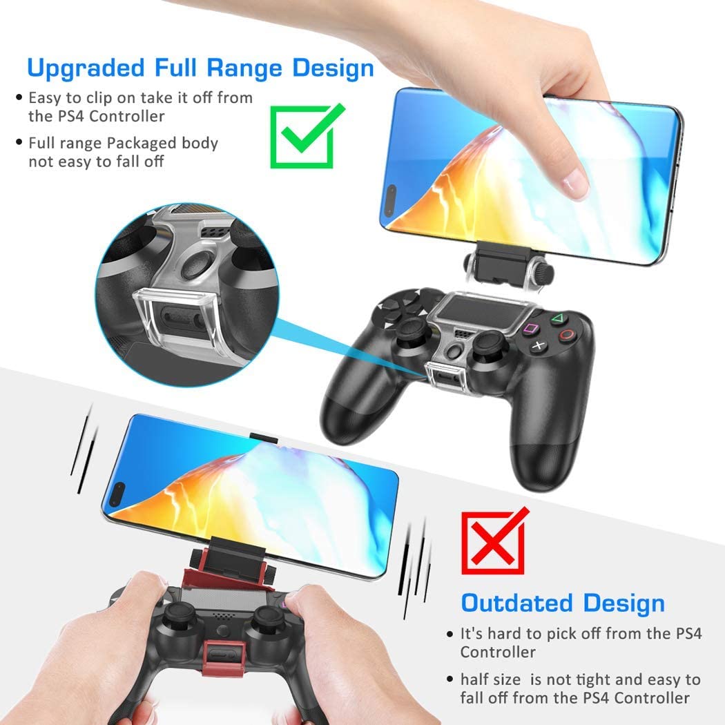 OIVO Clip de montaje para teléfono PS4 para Rmote Play, soporte de  abrazadera para juegos móviles con soporte ajustable compatible con  controladores