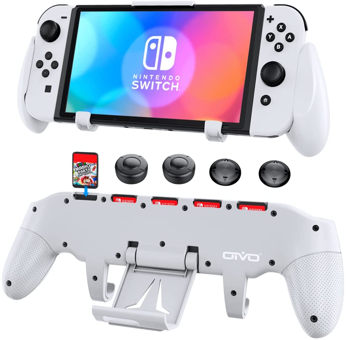 Switch OLED/Switch Grip with Upgraded Adjustable Stand  | OIVO