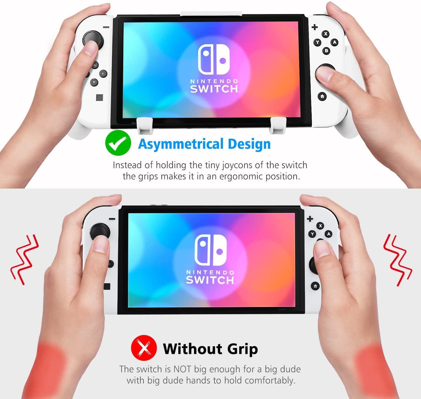 Switch OLED/Switch Grip with Upgraded Adjustable Stand  | OIVO